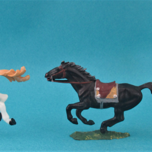 Trois poses pour les chevaux.